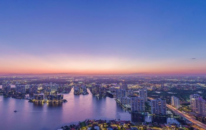St-Regis-Sunny-Isles-Beach-West-Nighttime-Aerial-Views