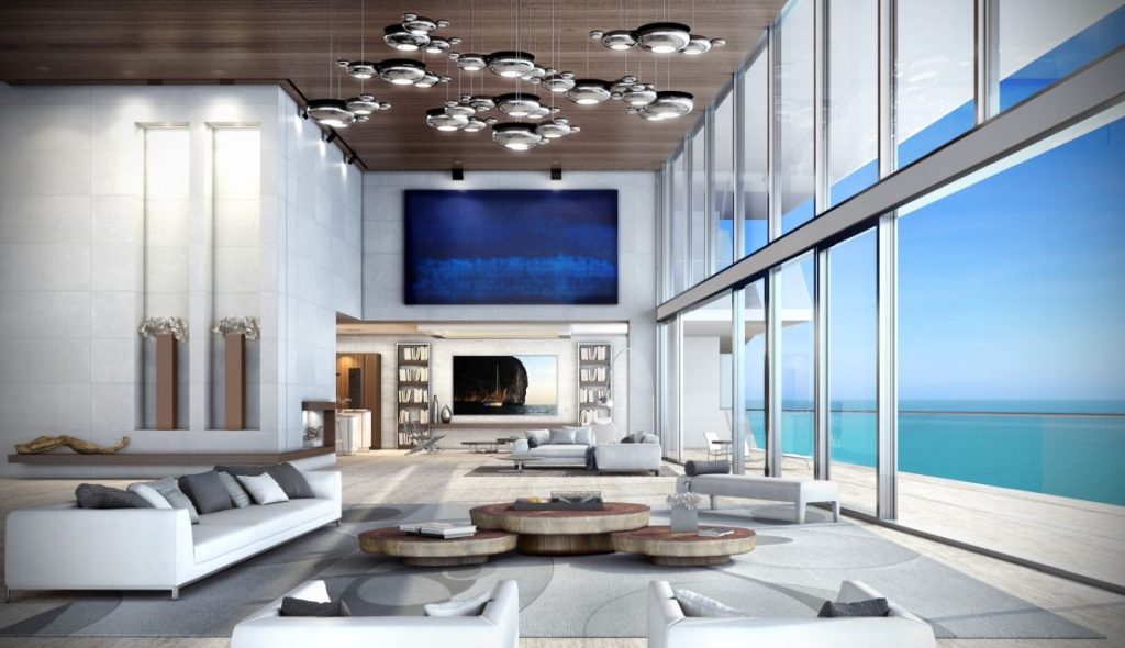 Living Room Penthouse Rendering