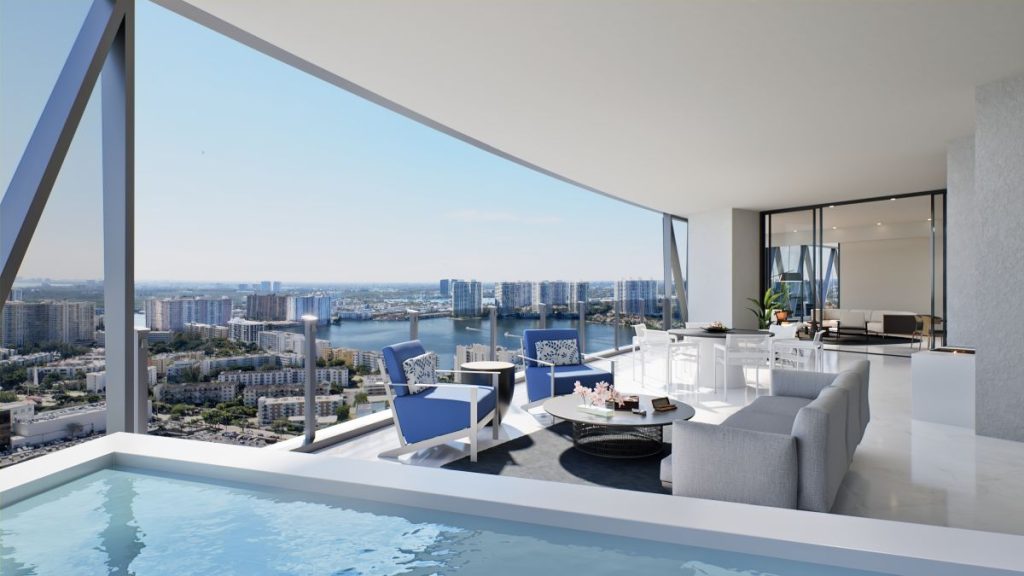 Bentley Residences Sunny Isles Beach terrace pool