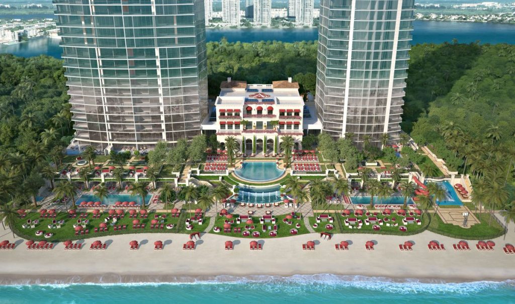 Estates at Acqualina Sunny Isles Beach exterior two towers