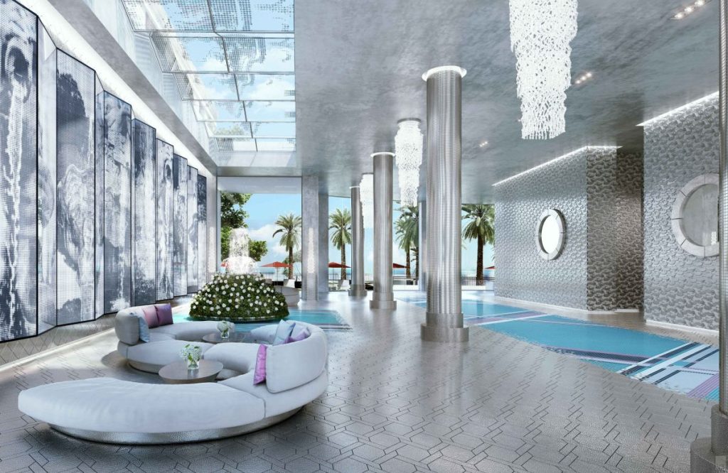 Estates at Acqualina Karl Lagerfeld lobby interior