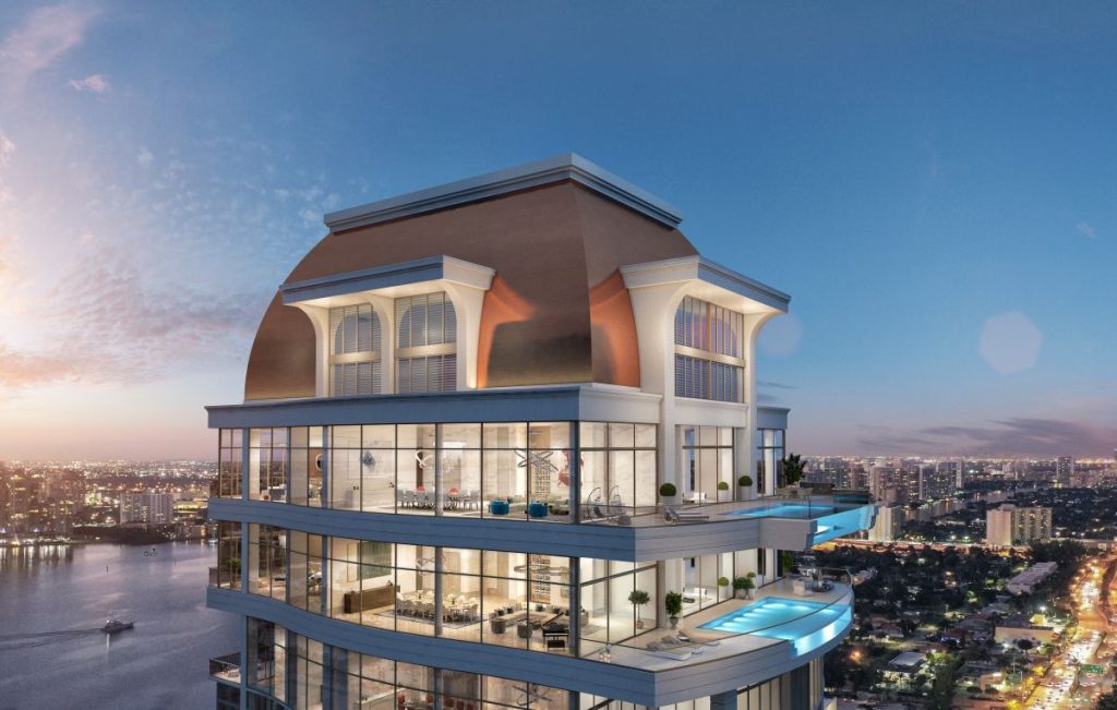Estates at Acqualina North Tower penthouse terrace ocean view