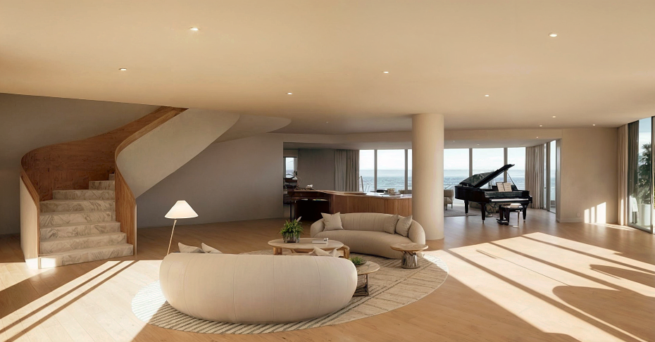 Rivage Bal Harbour oceanfront sky villa floor plan interior