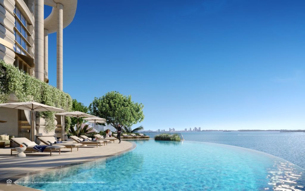 St. Regis Residences Brickell amenities pool deck Biscayne Bay