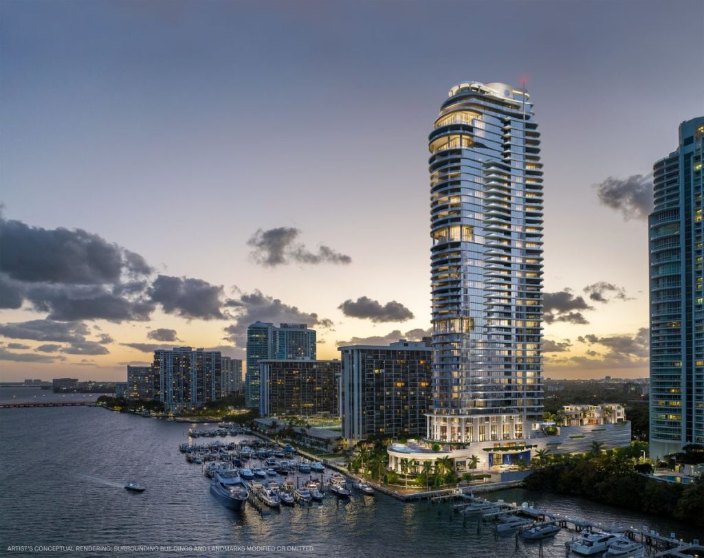 St. Regis Residences Brickell bayfront aerial