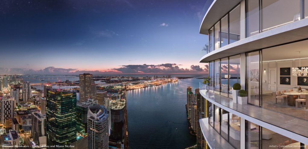 Baccarat Residences Brickell floor plan terrace river view