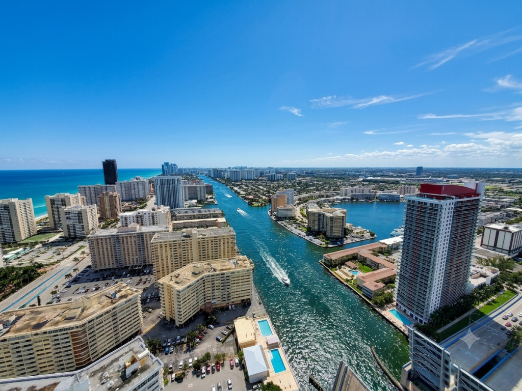 Hallandale Beach Boulevard aerial Broward