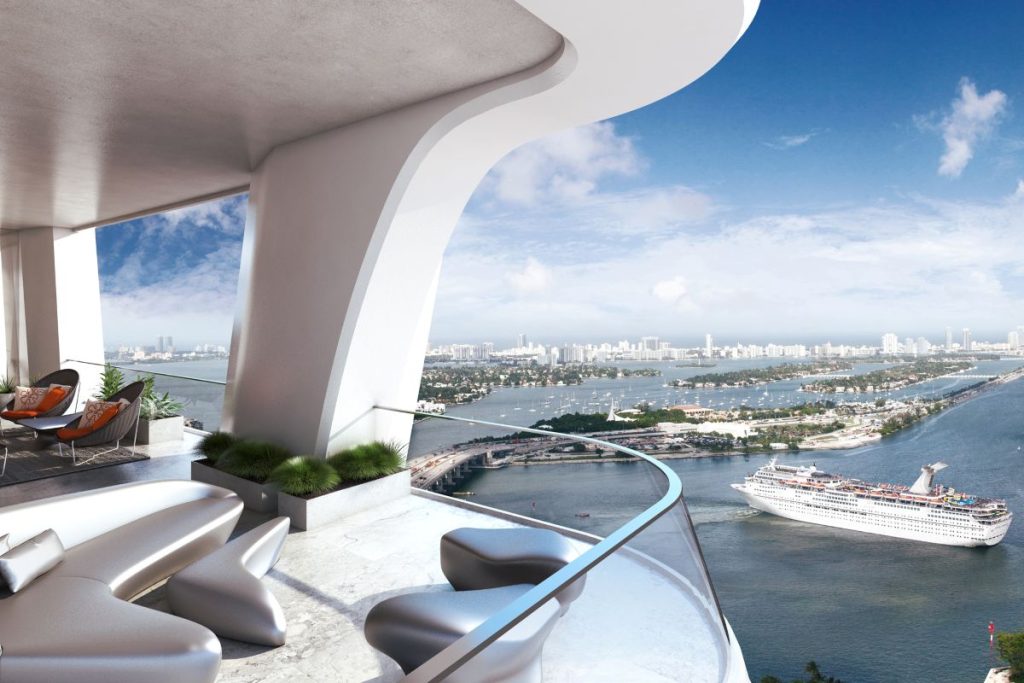 One Thousand Museum Miami east panoramic view Downtown