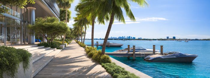Pagani Residences Miami private marina boardwalk Intracoastal