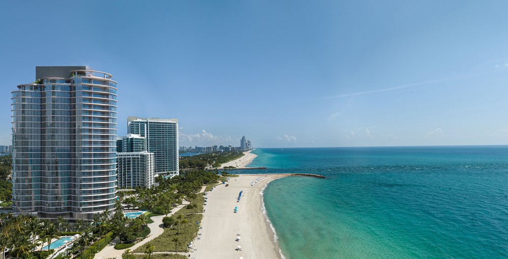 Miami coastal luxury corridor aerial Bal Harbour Sunny Isles