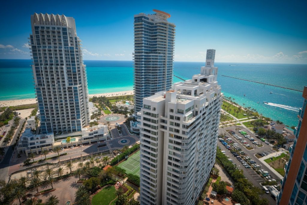 South of Fifth Miami Beach luxury condos aerial South Pointe Park