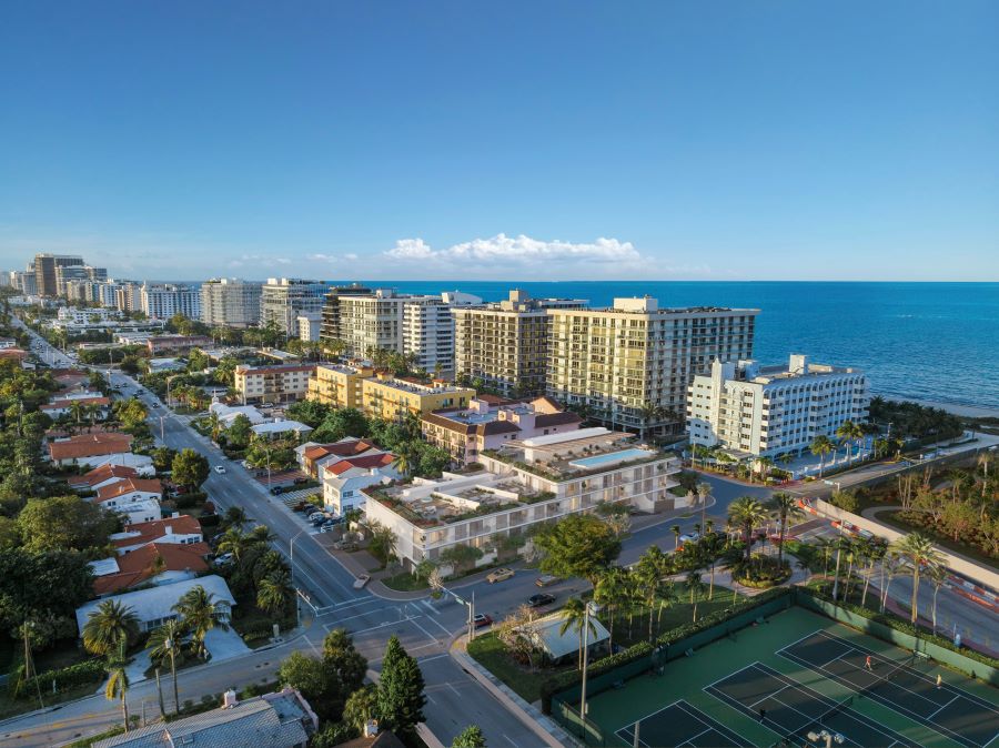 Surfside Florida Billionaire's Triangle Collins Avenue aerial