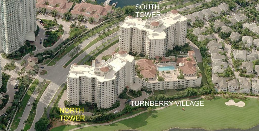Turnberry Village North and South Aventura Aerial