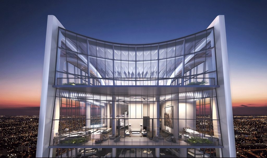 One Thousand Museum Miami penthouse full floor views