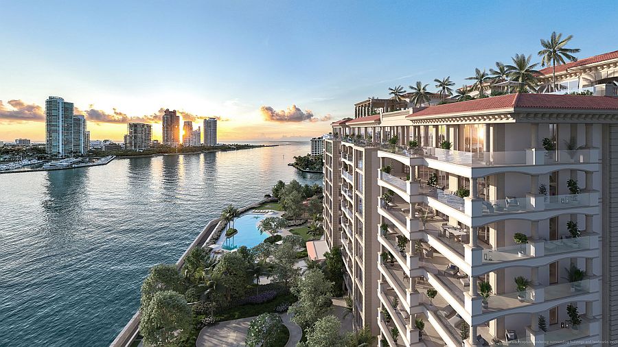 Six Fisher Island luxury residences 2026 rendering