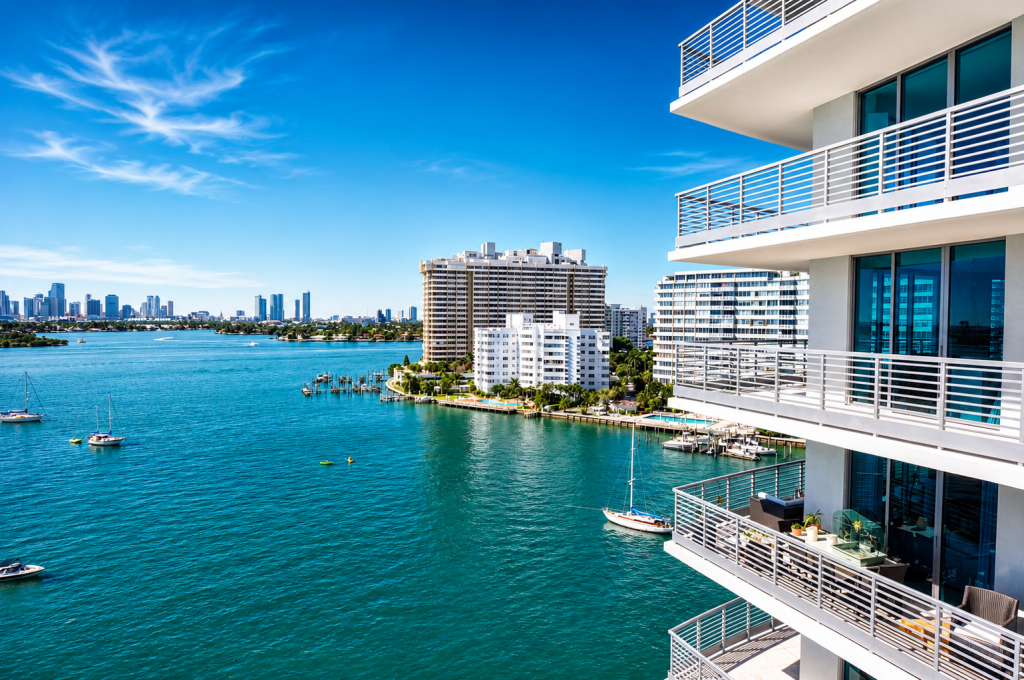 South Beach Bayfront Views West from Capri Condos