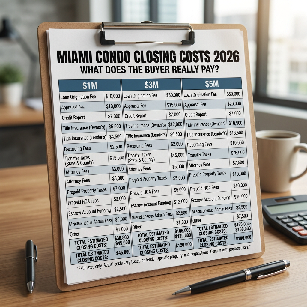 Closing Costs on Condos in Miami - what the Buyer Pays
