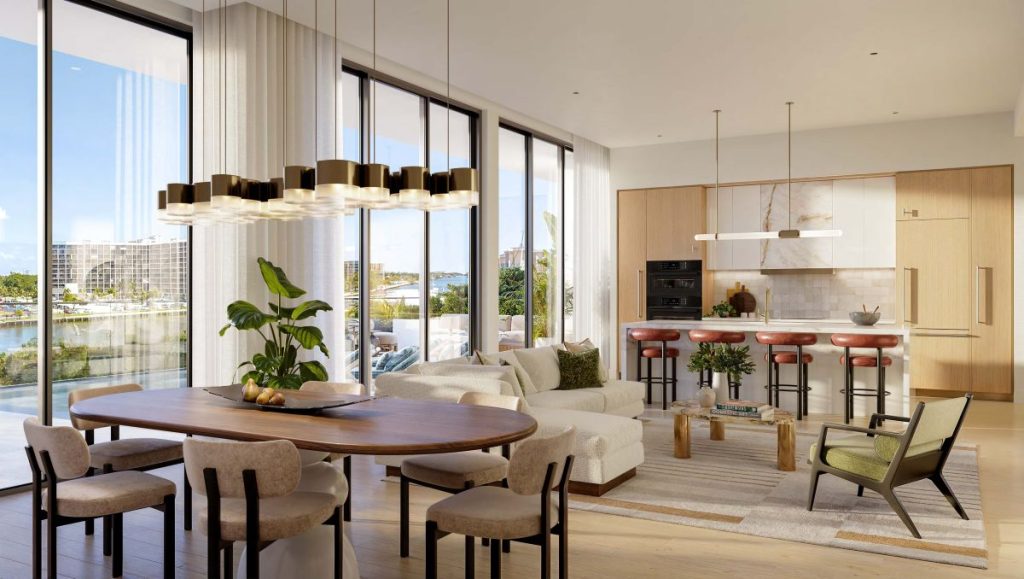 ICON Beach Hollywood living room interior Meyer Davis design rendering
