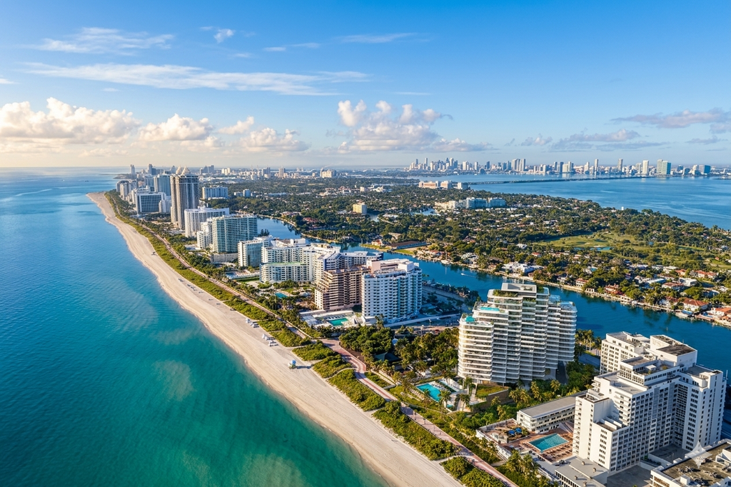 Miami Beach Skyline SW Aerial