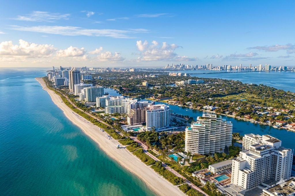 Miami Beach Skyline SW Aerial