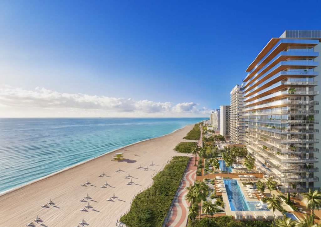 Miami Beach new construction luxury condos oceanfront aerial view