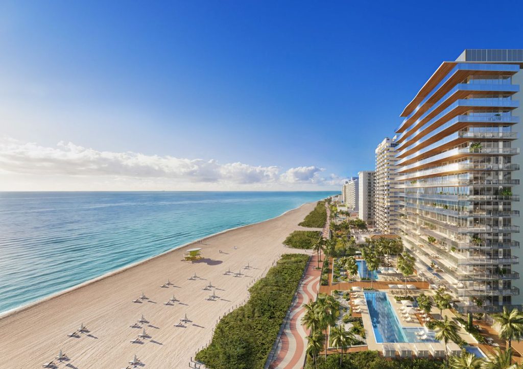 Miami Beach new construction luxury condos oceanfront aerial view