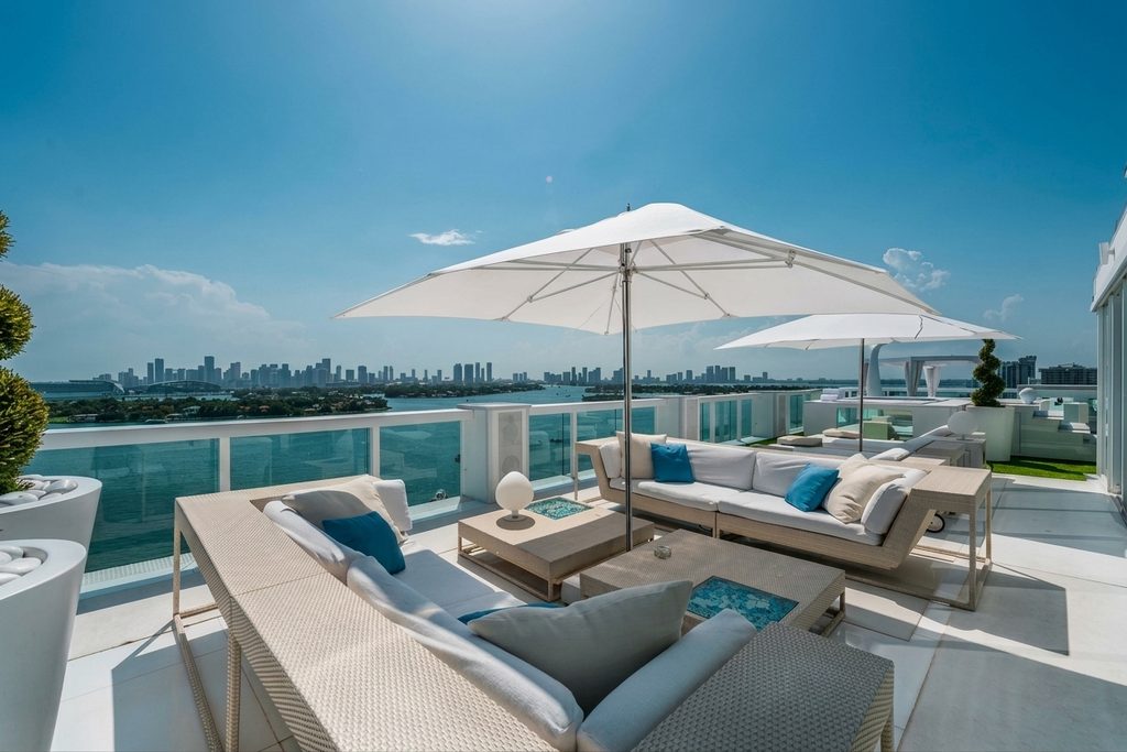 Mondrian Miami Beach Penthouse Terrace with Bayviews West