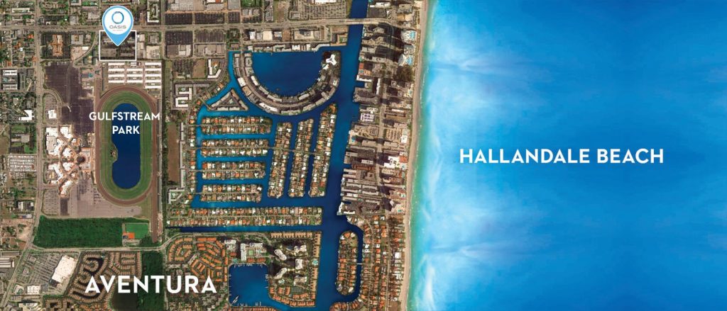 Oasis Hallandale location map