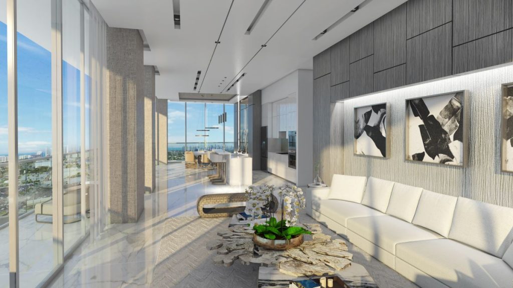 Oasis Hallandale Penthouse Living Room