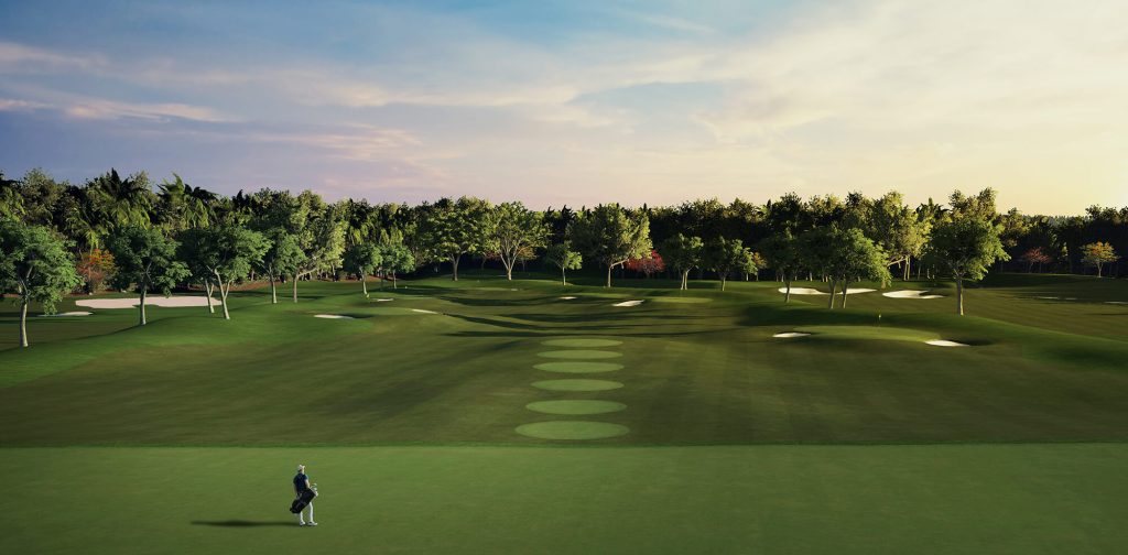 Shell Bay Residences Greg Norman golf course view rendering