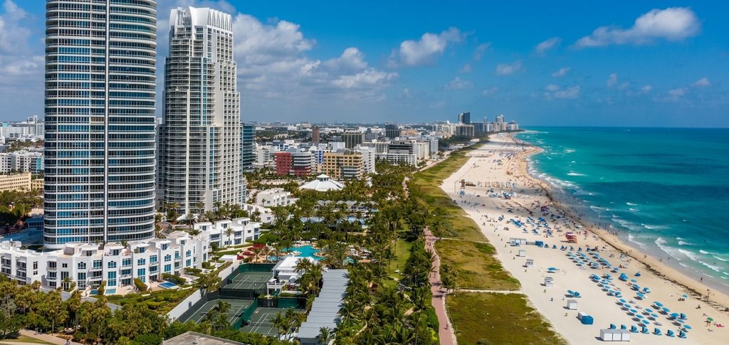 South Beach at Government Cut looking north down the coastline
