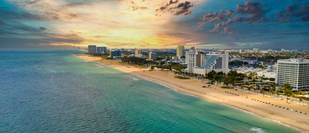 Aerial Skyline of Fort Lauderdale Beach 