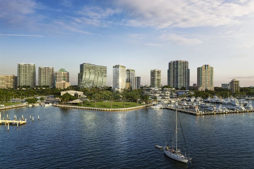 Coconut Grove Miami aerial banyan canopy Biscayne Bay
