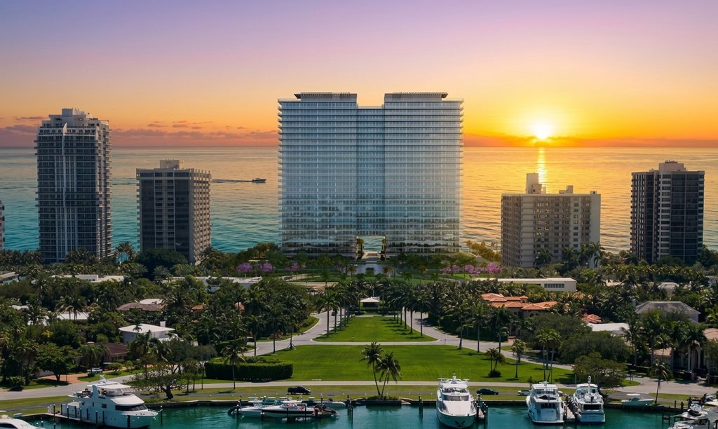Oceana Bal Harbour Aerial at Sunrise Ai