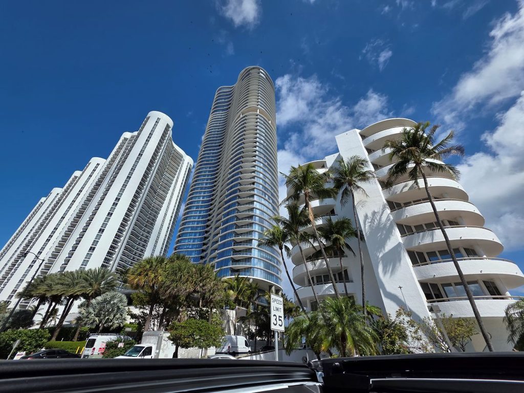 The condo lineup entering Sunny Isles Beach